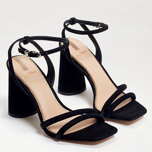 NWOT Sam Edelman Kia Black Suede Block Heel Sandals Size 9M - Picture 2 of 16